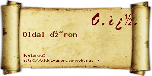 Oldal Áron névjegykártya